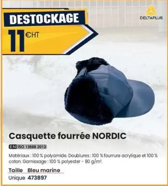 Deltaplus - Casquette Fourrée Nordic offre à 11€ sur Au Forum du Bâtiment