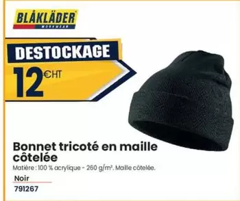 Blåkläder - Bonnet Tricoté En Maille Cotelee offre à 12€ sur Au Forum du Bâtiment