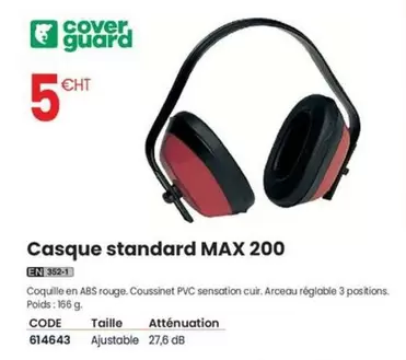 Cover Guard - Casque Standard Max 200 offre à 5€ sur Au Forum du Bâtiment