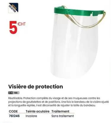 Visière De Protection offre à 5€ sur Au Forum du Bâtiment