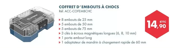 Leverok - Coffret D'Embouts À Chocs  offre à 14,9€ sur Autodistribution