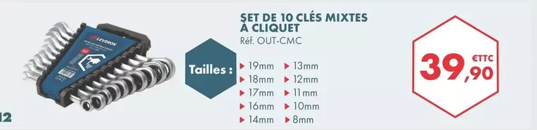 Set De 10 Clés Mixtes À Cliquet offre à 39,9€ sur Autodistribution