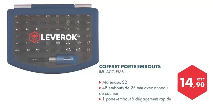 Leverok - Coffret Porte Embouts offre à 14,9€ sur Autodistribution