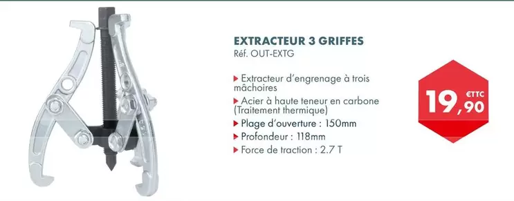 Extracteur 3 Griffes offre à 19,9€ sur Autodistribution