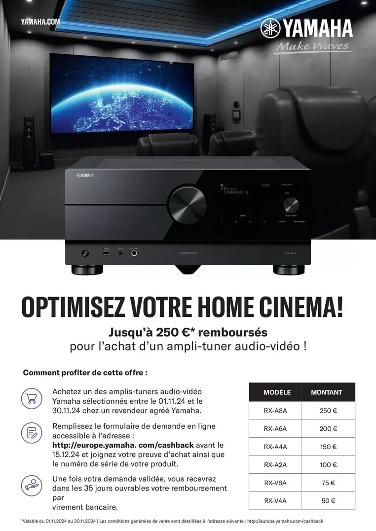 Yamaha - Remboursés Pour L'Achat D'Un Ampli-Tuner Audio-Vidéo offre sur Group Digital