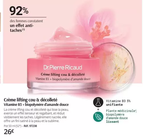 Dr Pierre Ricaud - Crème Lifting Cou & Décolleté offre à 26€ sur Dr Pierre Ricaud