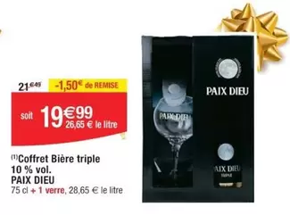 Paix Dieu - Coffret Bière Triple 10 % Vol. offre à 19,99€ sur Cora