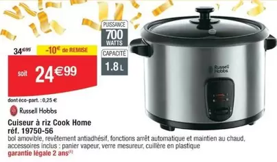 Russell Hobbs - Cuiseur À Riz Cook Home Réf. 19750-56 offre à 24,99€ sur Cora