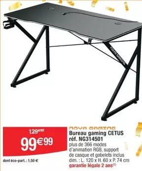 Dim - Bureau Gaming Ref. Ng314501 offre à 99,99€ sur Cora