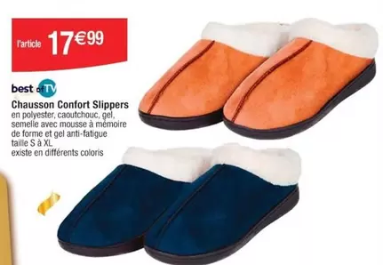 Best Of - Chausson Confort Slippers offre à 17,99€ sur Cora