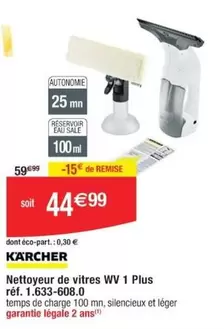 Kärcher - Nettoyeur De Vitres Wv 1 Plus offre à 44,99€ sur Cora