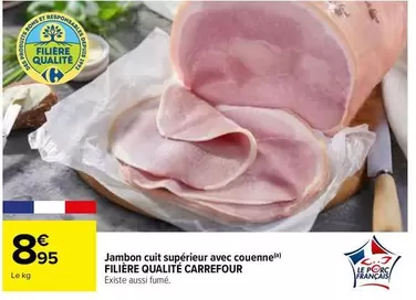 Carrefour - Jambon Cuit Supérieur Avec Couenne