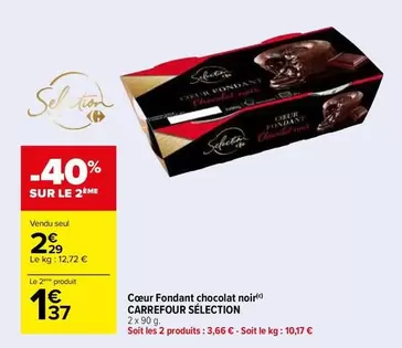 Carrefour - Cœur Fondant Chocolat Noir