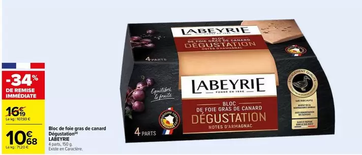 labeyrie - bloc de foie gras de canard