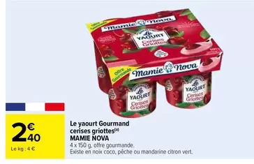 mamie nova - le yaourt gourmand cerise griottes