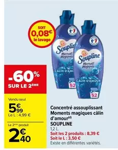 Soupline - Concentré Assouplissant Moments Magiques Calin D'Amour : l'élégance d'un parfum doux et apaisant