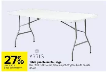 Artis - Table Pliante Multi-usage