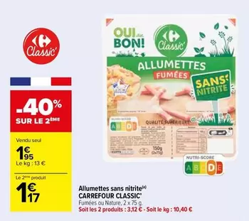 carrefour - allumettes sans nitrite