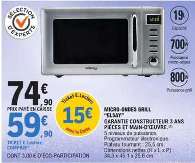 Elsay - Micro-ondes Grill