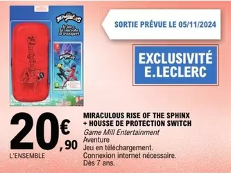 Fa - Miraculous Rise Of The Sphinx + Housse De Protection Switch: Promotion sur un jeu captivant avec protection Switch incluse!