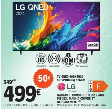 LG - Tv Qned 50qned80 50" (pouces) 126cm