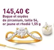 Bague en Or Jaune et Rhodié avec Oxydes de Zirconium - Taille 54, 1,55 g