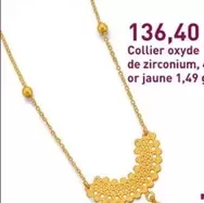 Collier Oxyde De Zirconium, Or Jaune