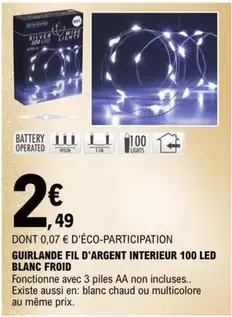 Guirlande Fil D'Argent Intérieur 100 LED Blanc Froid - Éclairez votre espace avec style et modernité