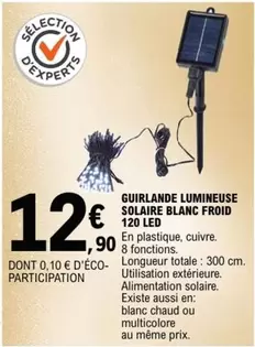 Guirlande Lumineuse Solaire Blanc Froid 120 Led