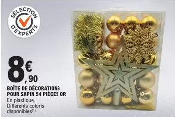 Boîte De Décorations Pour Sapin 54 Pièces Or