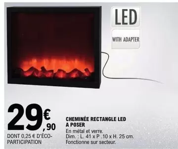 Cheminée Rectangle Led A Poser