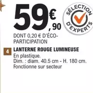 Lanterne Rouge Lumineuse