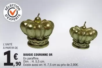 Bougie Couronne Or