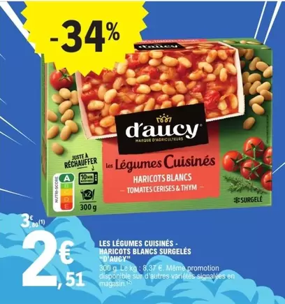 D'aucy - Les Légumes Cuisinés offre à 2,51€ sur E.Leclerc