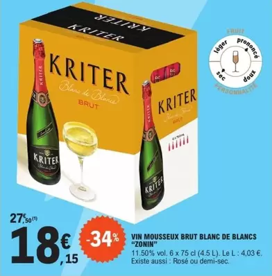 Kriter - Vin Mousseux Brut Blanc De Blancs