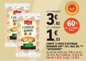 Entremont - Comté 12 Mois D'affinage Minimum Aop