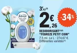 Febreze - Desodorisant "febreze Petit Coin"