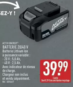 Activ Energy - Batterie 20/40 V offre à 39,99€ sur Aldi