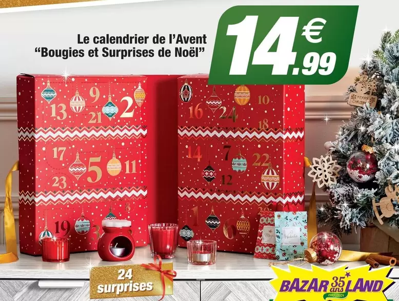 Le Calendrier De L'Avent "Bougies Et Surprises De Noël" offre à 14,99€ sur Bazarland