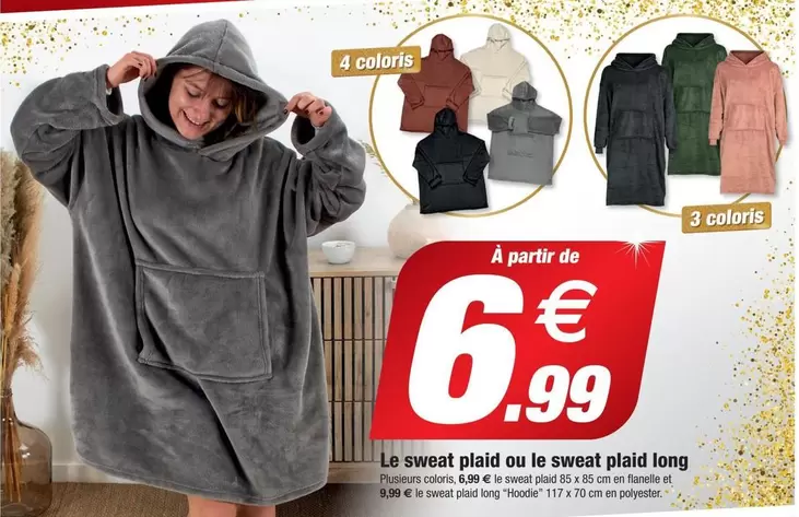 Sweat Plaid Ou Le Sweat Plaid Long offre à 6,99€ sur Bazarland