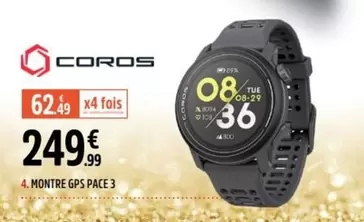 Coros - Montre GPS Pace 3 offre à 249,99€ sur Intersport