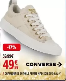 Converse - Chaussures En Toile Femme Madison offre à 49,99€ sur Intersport