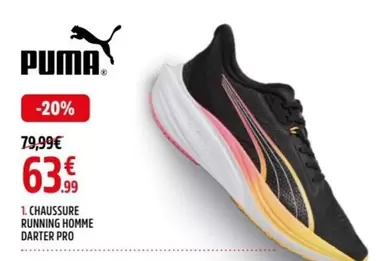 Puma - Chaussure Running Homme Darter Pro offre à 63,99€ sur Intersport