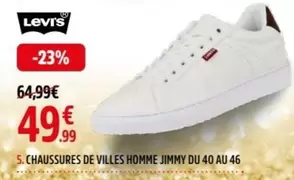 Levis - Chaussures De Lilles Homme Jimmy Du 40 Au 46 offre à 49,99€ sur Intersport