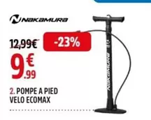 Nakamura - Pompe A Pied Velo Ecomax offre à 9,99€ sur Intersport