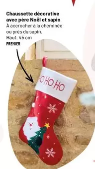 Chaussette Décorative Avec Père Noël Et Sapin offre sur VillaVerde