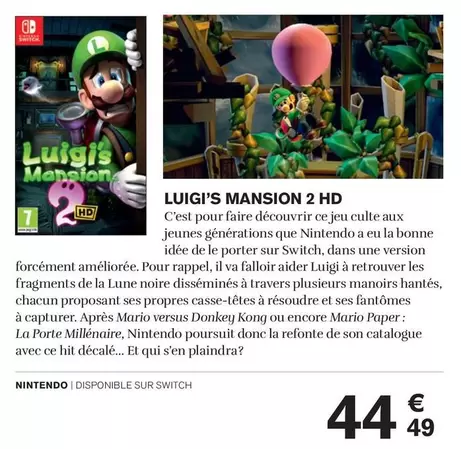 Nintendo - Mansion 2 Hd offre à 44,49€ sur Carrefour Drive