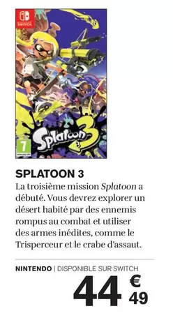 Nintendo - Splatoon 3 offre à 44,49€ sur Carrefour Drive