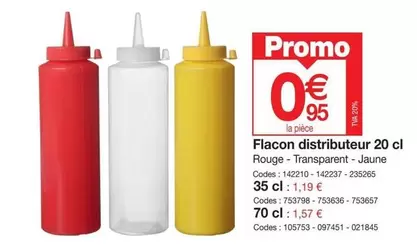 Flacon Distributeur 20 Cl offre à 0,95€ sur Promocash