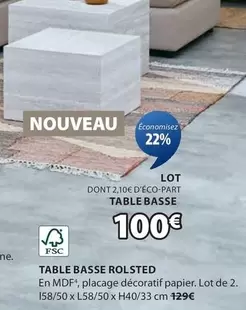 Table Basse Rolsted offre à 100€ sur JYSK